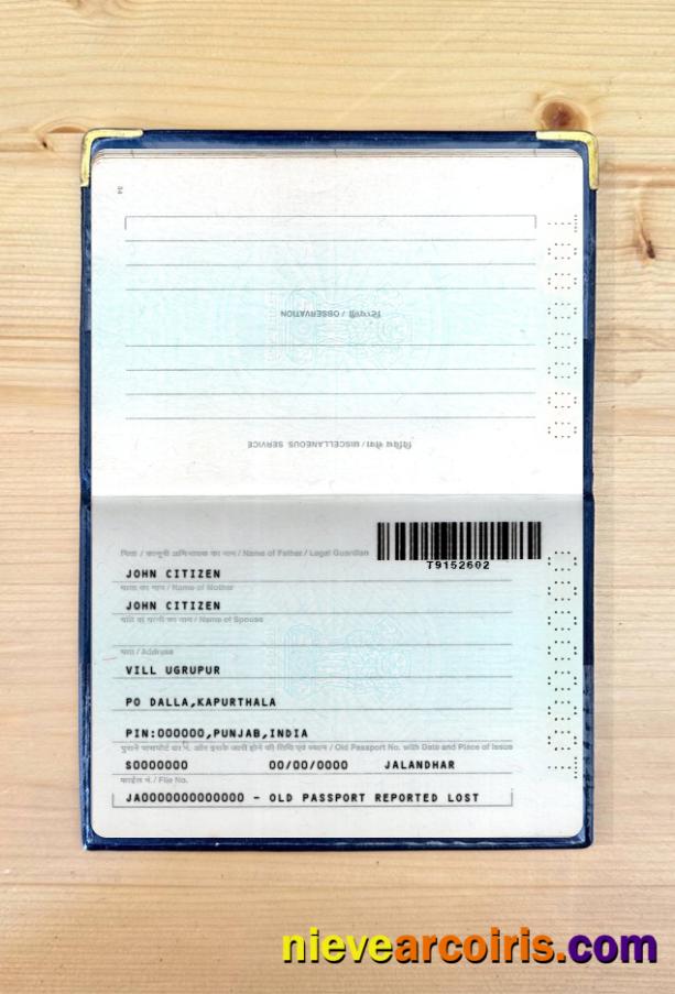 India passport new version 2 pages photolook 2